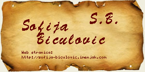 Sofija Biculović vizit kartica